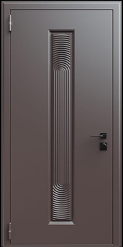 Входная термодверь с металлофиленкой и порошковым окрашиванием RAL 8019 (тип №11)